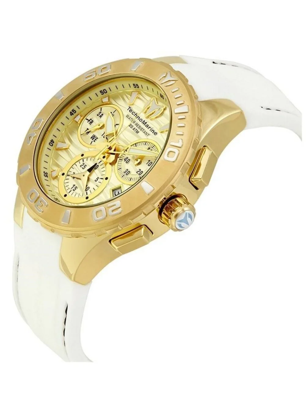 NWT Technomarine Cruise Medusa Chronograph Gold Dial Men's Watch 115078